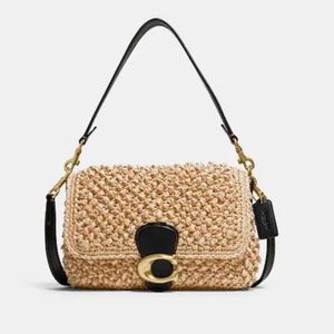 COACH Soft Tabby Paper Straw Shoulder Bag